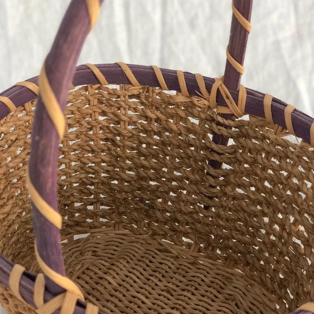 🧺 Vintage Two Toned Woven Rope Basket